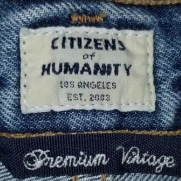 New Citizens Of Humanity Shorts Womens 27 Blue Frayed Hem Danielle‎ Cut Off NWOT - Picture 1 of 11